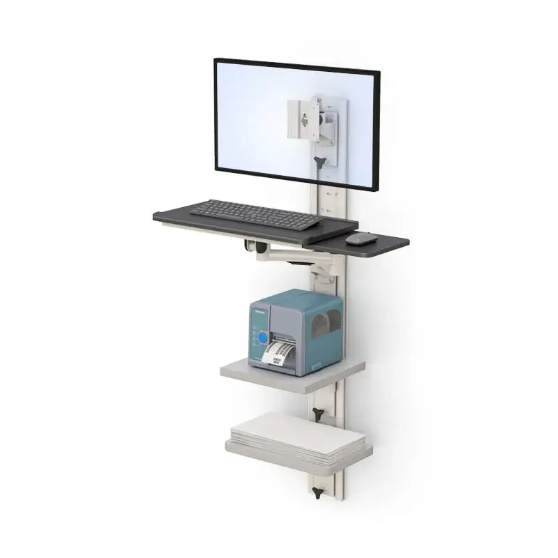 772925 Wall Mounted Computer Workstation with Trays